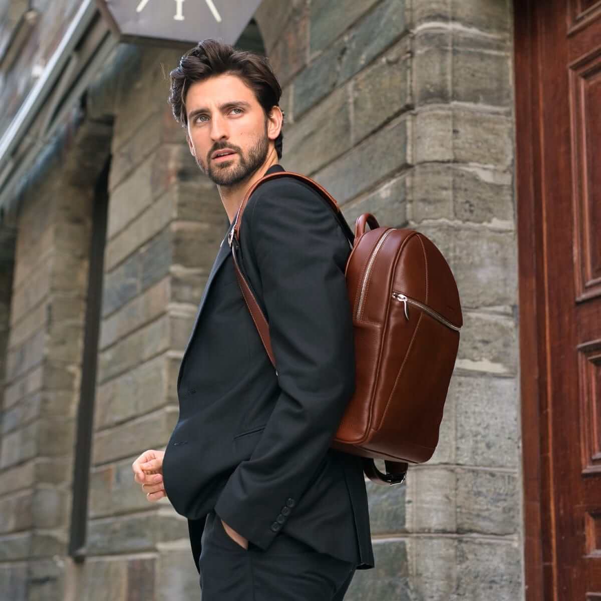 Luxury Handcrafted Leather Arsante Backpack Brown