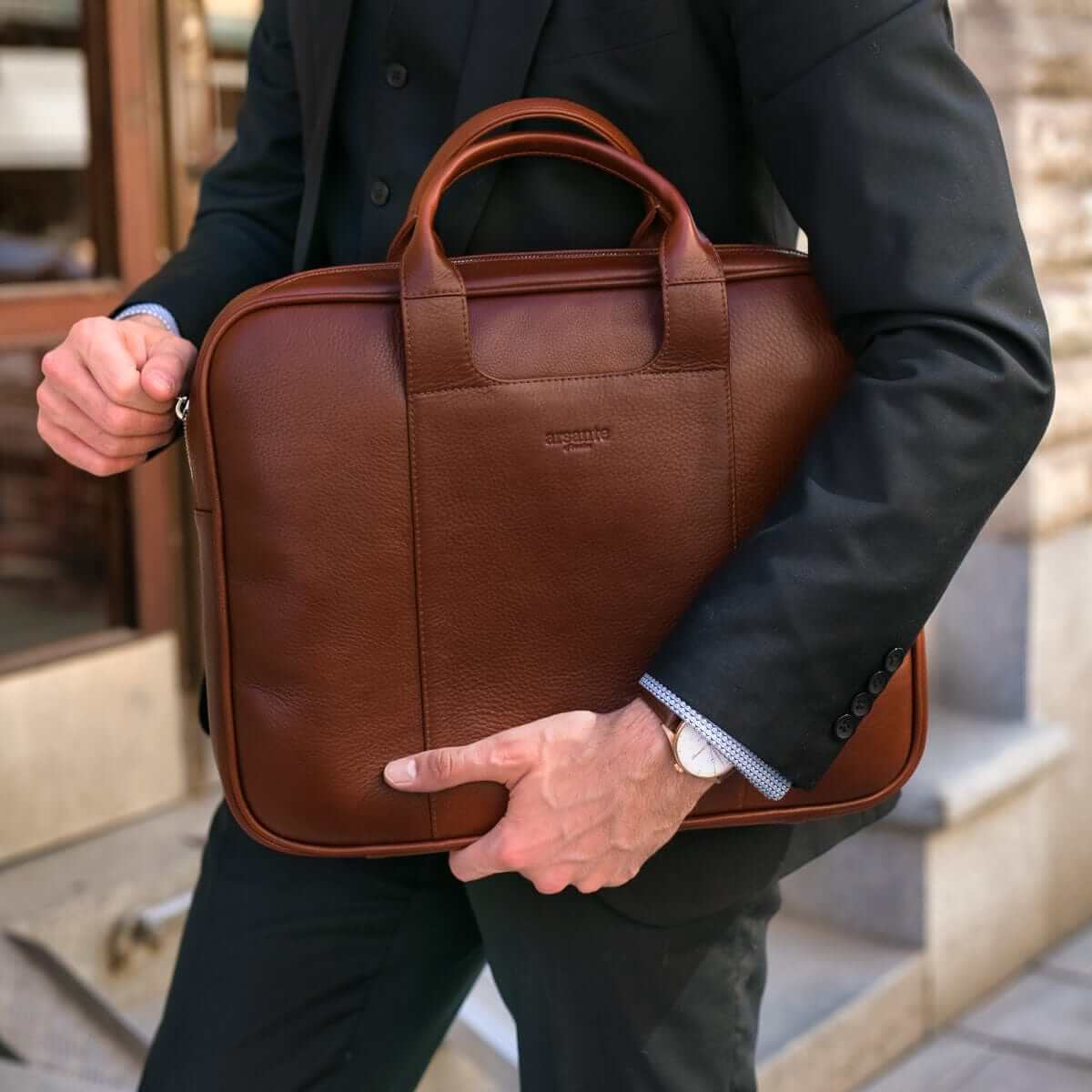 Leather Laptop Bag  Quality Real Full Grain Briefcase