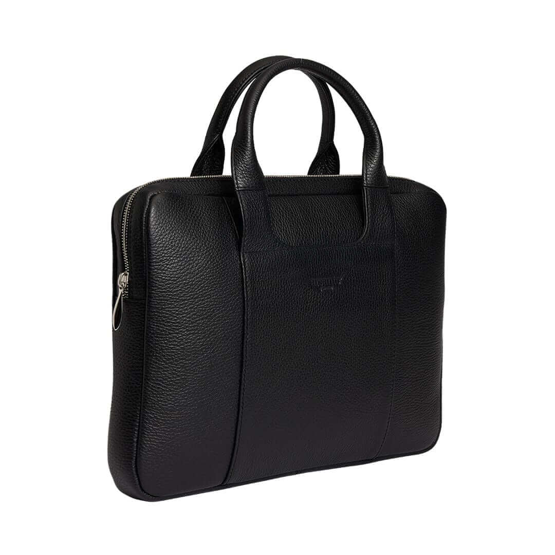 Arsante® Classica Leather Briefcase Rich Black