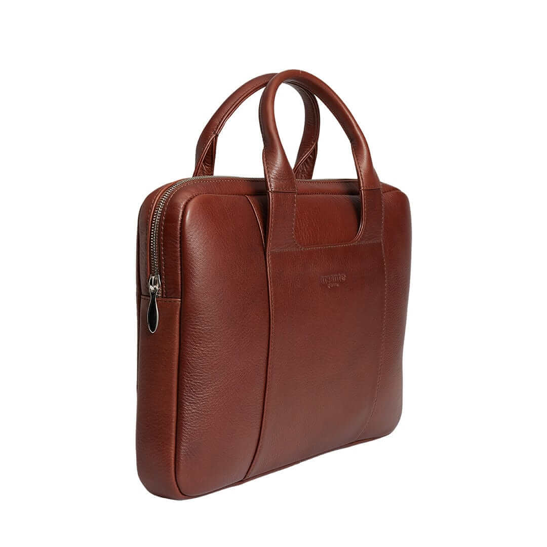 Arsante® Classica Leather Briefcase Whisky Brown