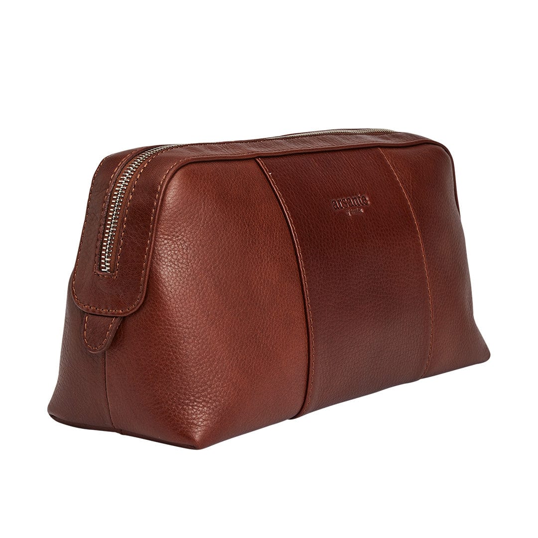 Arsante® Toilet Bag Leather Whisky Brown