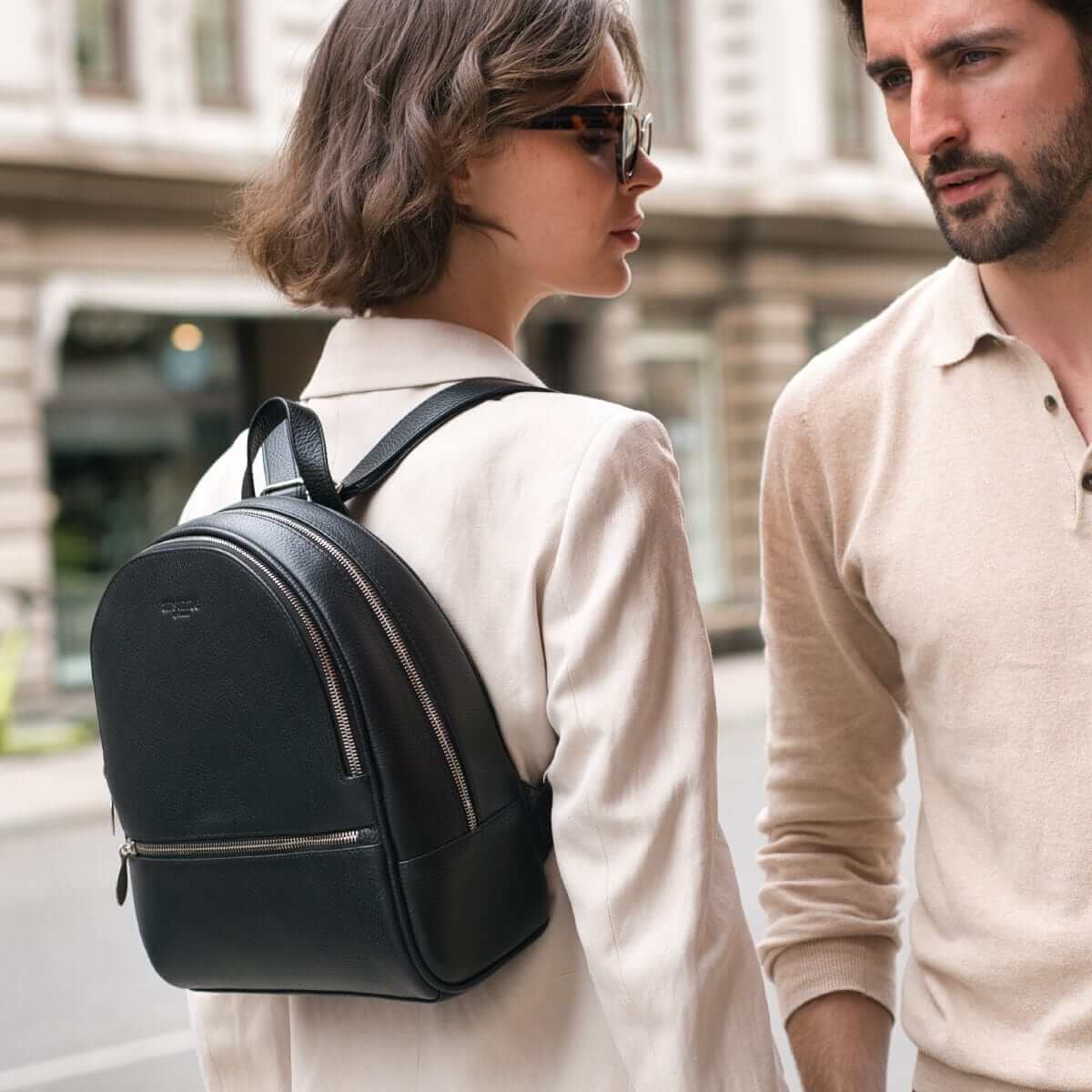 An Arsante® Backpack Mini Leather Rich Black for Everyday Adventures
