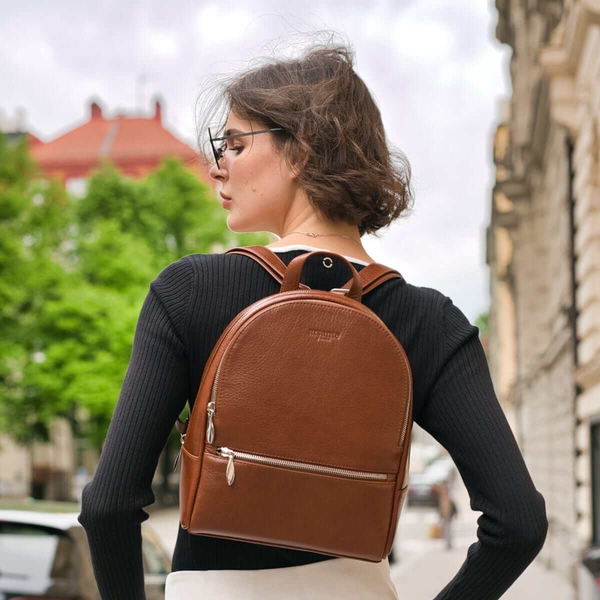 Mini brown outlet backpack