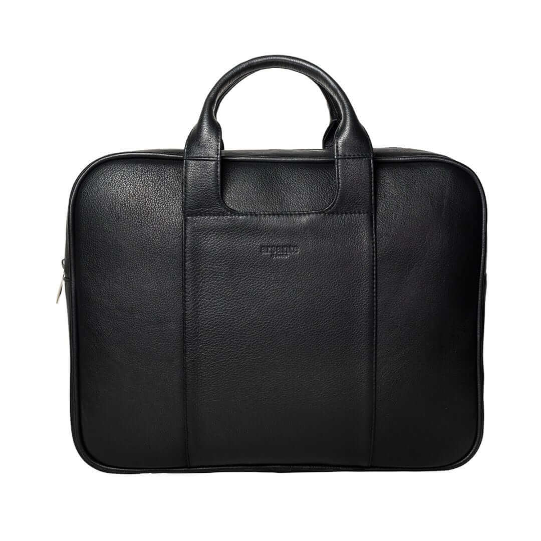 Dimensions of the Arsante Classic Leather Briefcase - Width: 39cm, Height: 30.5cm, Depth: 8.5cm, accommodating up to a 16" Macbook Pro.