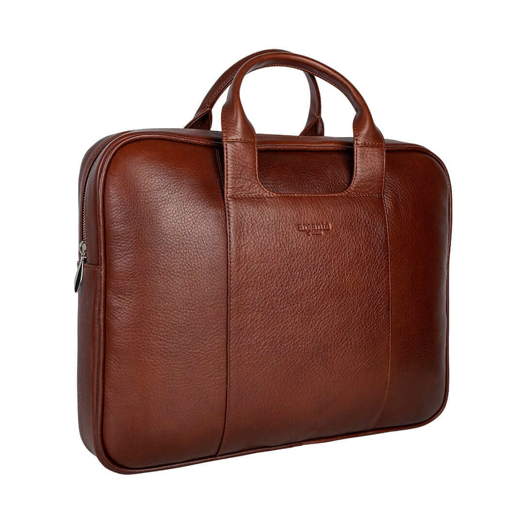 Arsante® Classic Leather Briefcase Whisky Brown