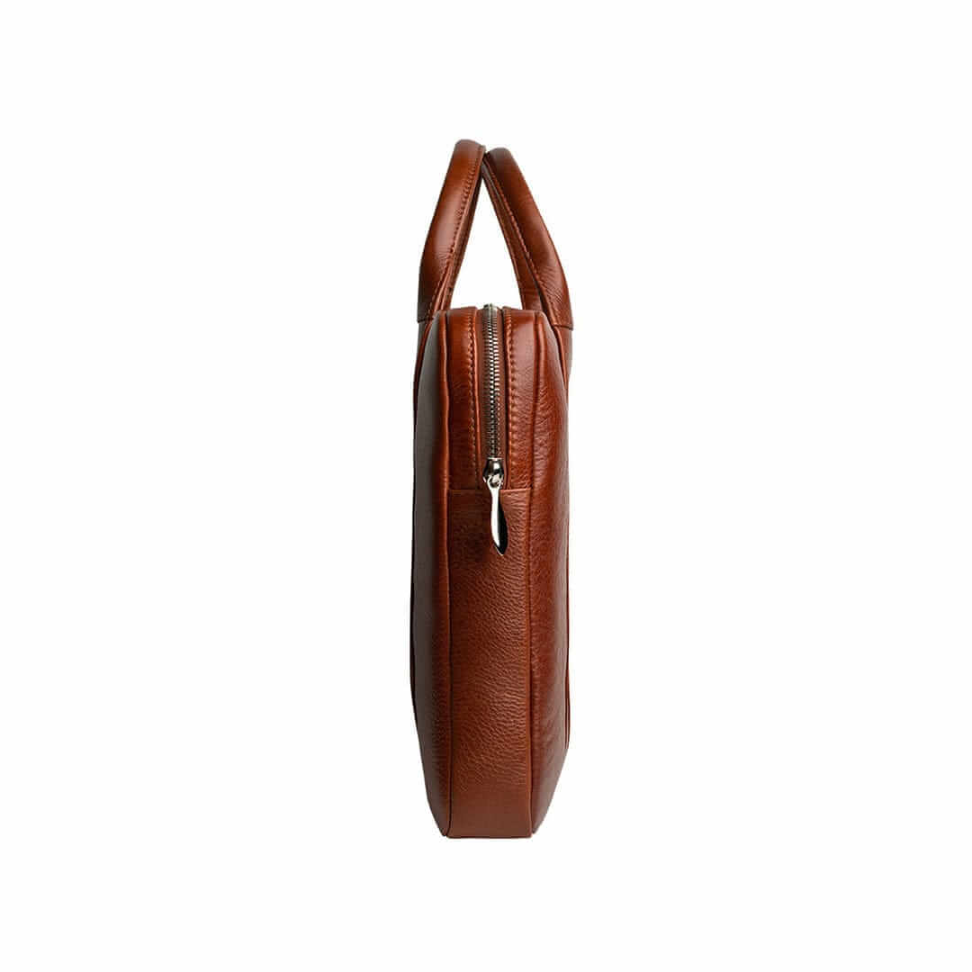 Arsante® Classica Leather Briefcase Whisky Brown