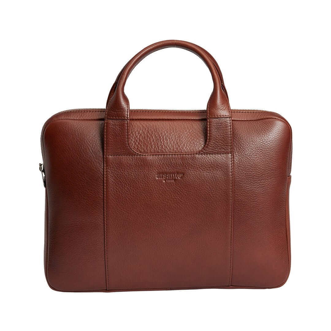 Arsante® Classica Leather Briefcase Whisky Brown