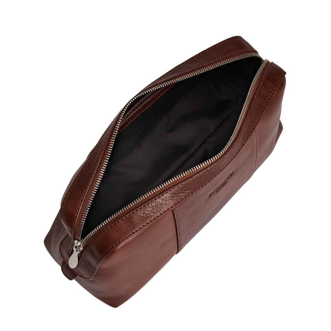 Arsante® Toilet Bag Leather Whisky Brown